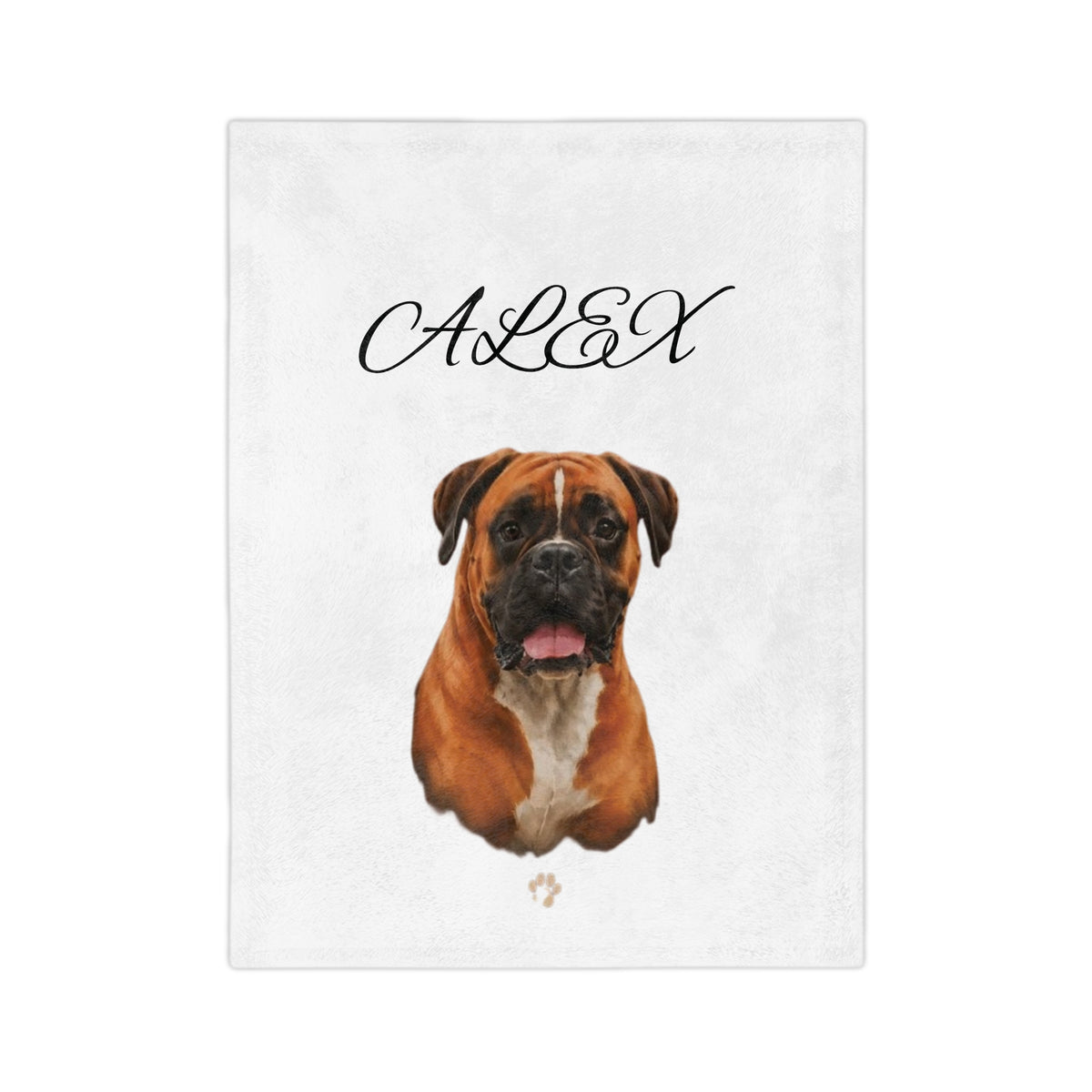 Personalized Boxer Pet Blanket Custom Name Blanket