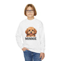 Personalized Kids Sweatshirt Cute Puppy Portrait with Name (Minnie)