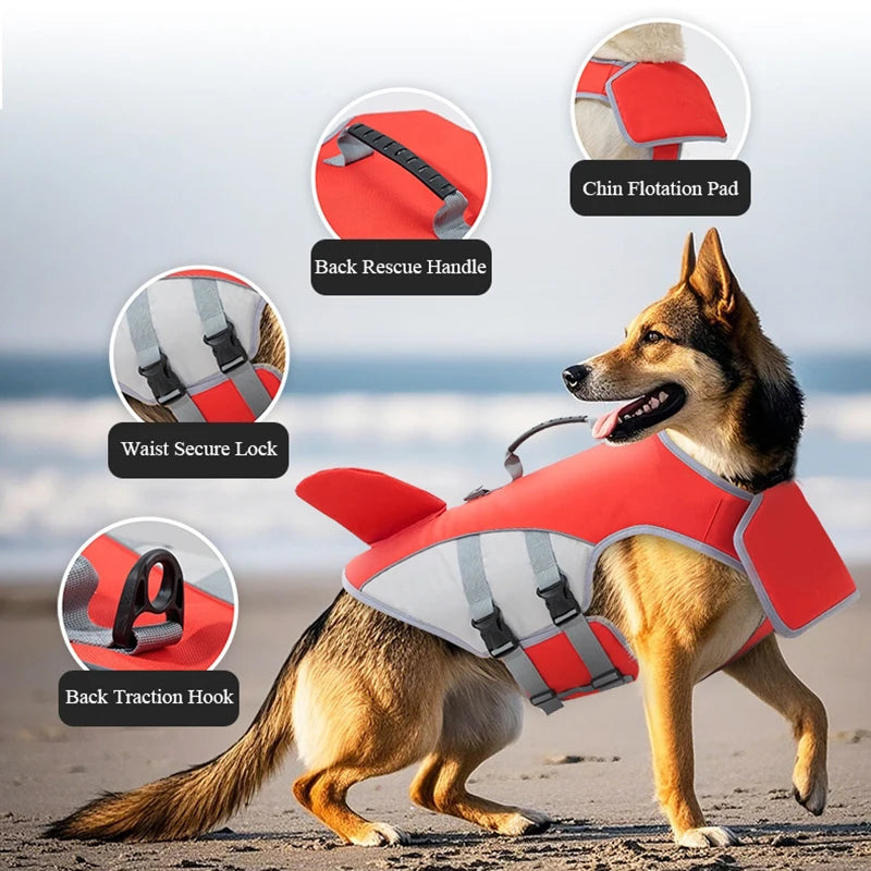 Lifevest for Dogs Medium Dogs Super Buoyancy No Drowning Pet Life Jacket with Safety Rescue Handle Chin Pad Dog Life Preserver