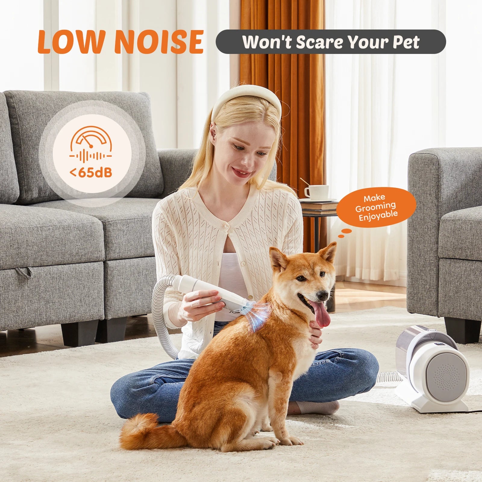Professional Pet Grooming Vacuum Kit with 3 Suction Modes 2.5L tank