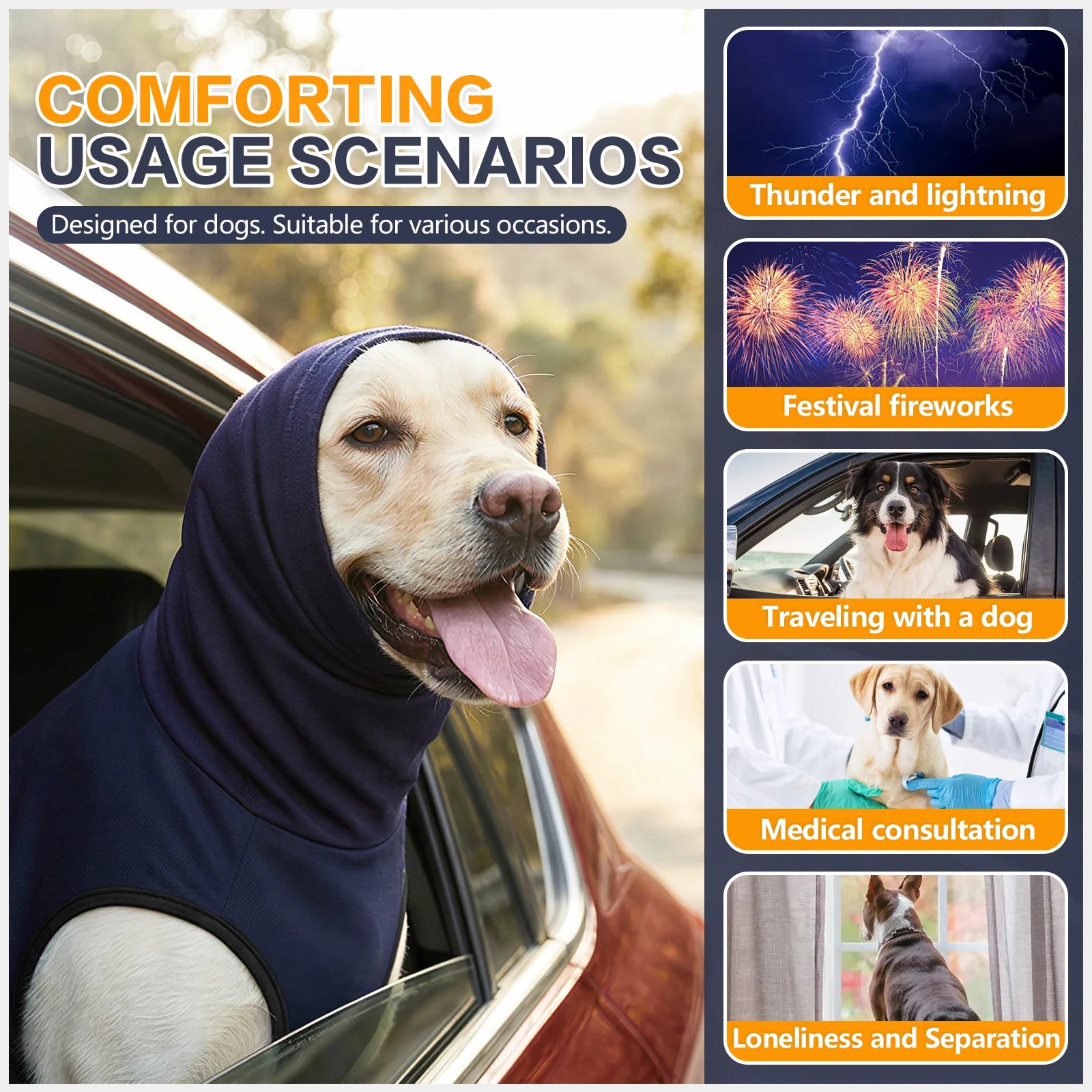 Dog Anxiety Vest,for thunder and separation anxiety