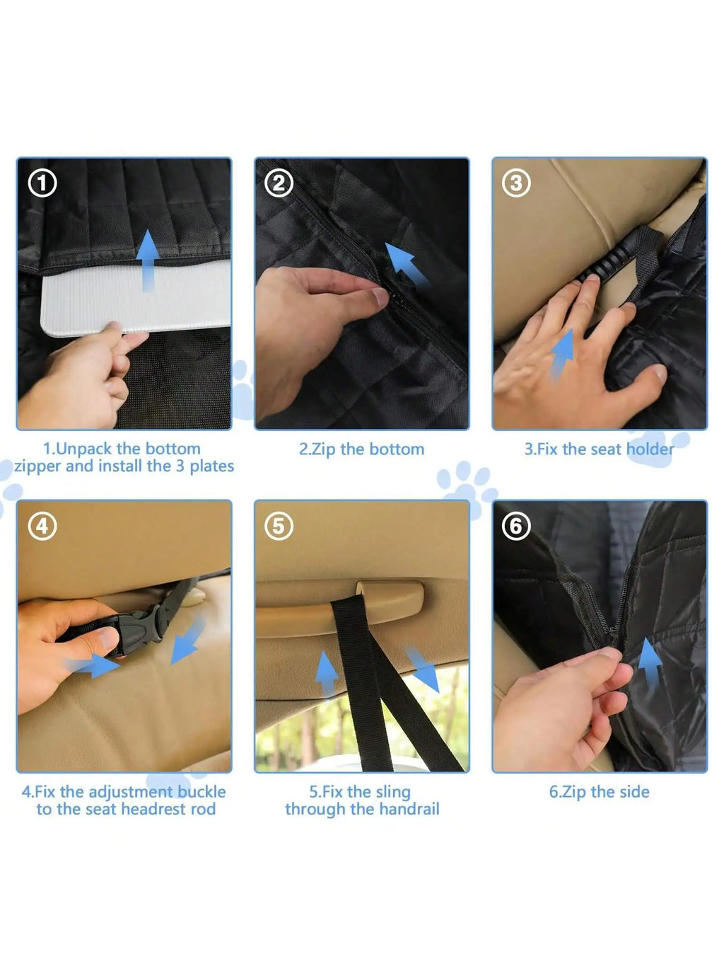 Dog Car Seat Cover for Back Seat, Back Seat Extender for Dogs with Hard Bottom , Scratchproof Hammock Design, Comfortable Travel for Dogs and Cats, Fits Cars SUVs