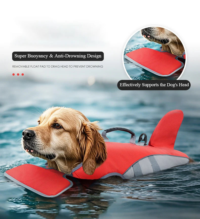 Lifevest for Dogs Medium Dogs Super Buoyancy No Drowning Pet Life Jacket with Safety Rescue Handle Chin Pad Dog Life Preserver
