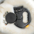 Dual retractable dog leash with led light